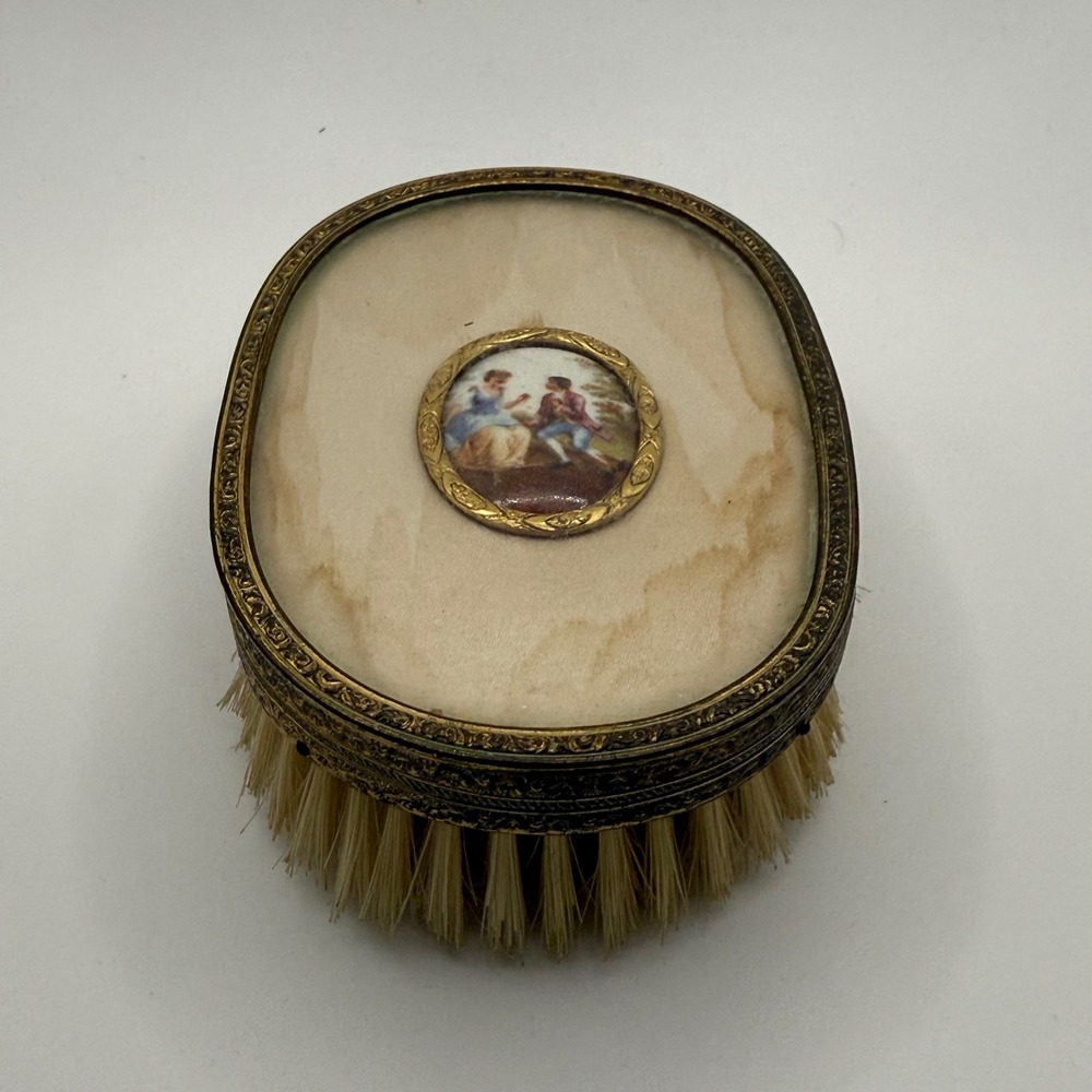 Antique Victorian Style‎ Brass Filigree Hair Brush Vanity Decor